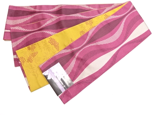 新品　京紫織　リバーシブル長尺半幅帯（日本製）（440センチ）